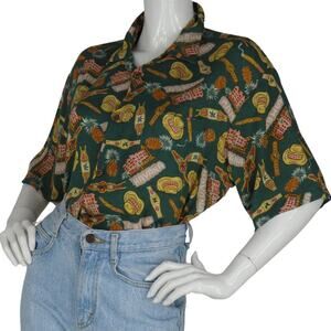 Joe Kealoha Reyn Spooner Havana Cuba Mambo Cigar Print Hawaiian Aloha Camp Shirt